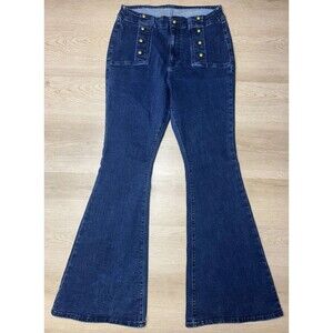 Ryegrass Jeans Womens High Rise Super Flare Size 12 Bell Bottom Dark Wash